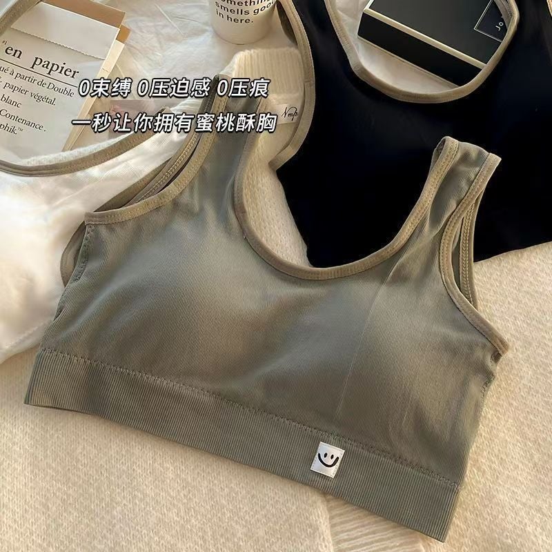 8-18 Years Old Middle School Girl'S Intimates Women'S Wire-Free One-Piece Medium And Large Children'S Intimates Bra Sports Shock-Proof Vest - Image 5
